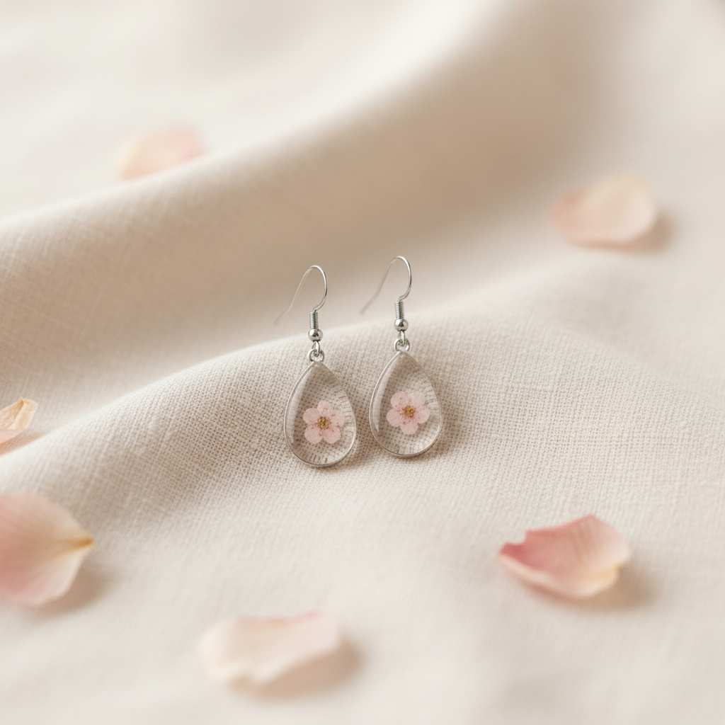 Cherry Blossom Teardrop Earrings