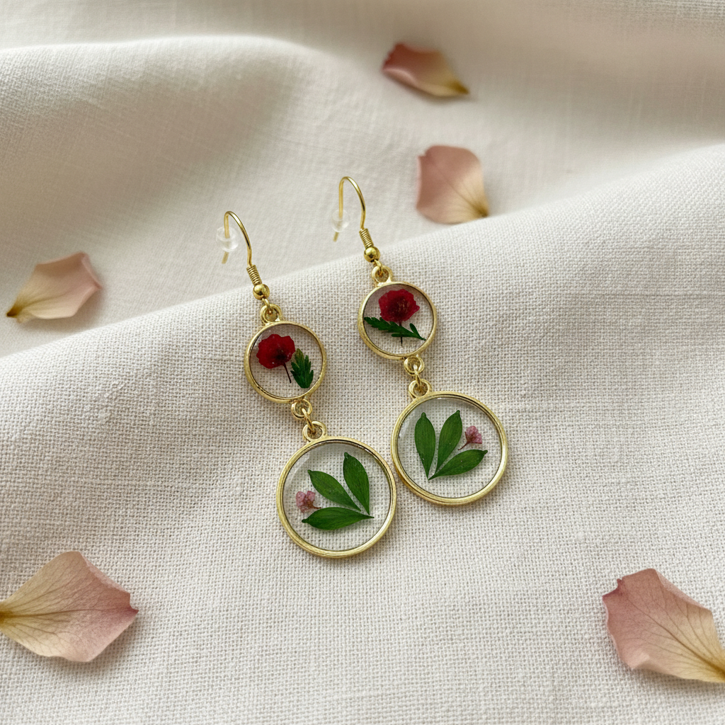 Double Circle Dangle Earrings