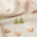 Green Clover Teardrop Earrings