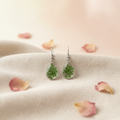 Green Queen Anne's Lace Teardrop Earrings