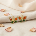 Orange & Green Butterfly Earrings