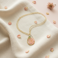 Pink Queen Anne's Lace Teardrop Flat Lay