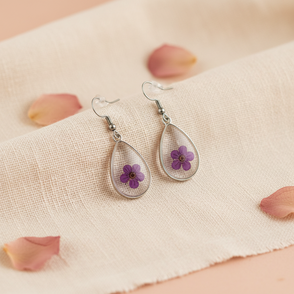 Purple Teardrop Earrings