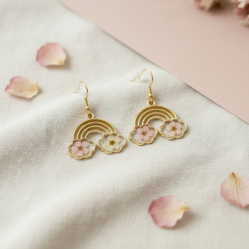 Rainbow Cloud Earrings Upright