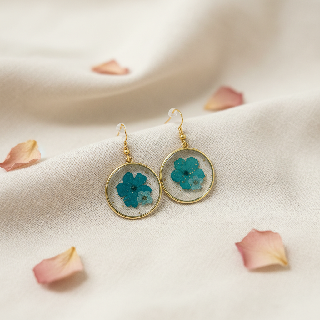 Teal Circle Hoop Earrings